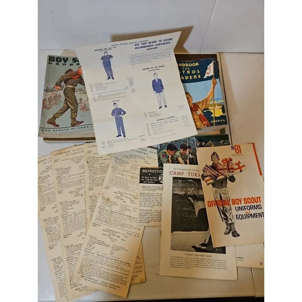 Vintage Boy Scout Book Bundle With Extra Collectible Paper Ephemera